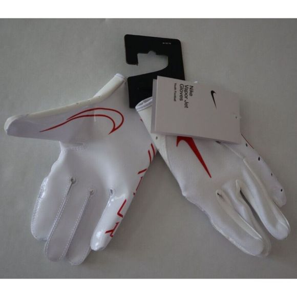 Nike Unisex Youth Sz Medium University Red/White Vapor Jet 7.0 Football Gloves - Picture 2 of 3